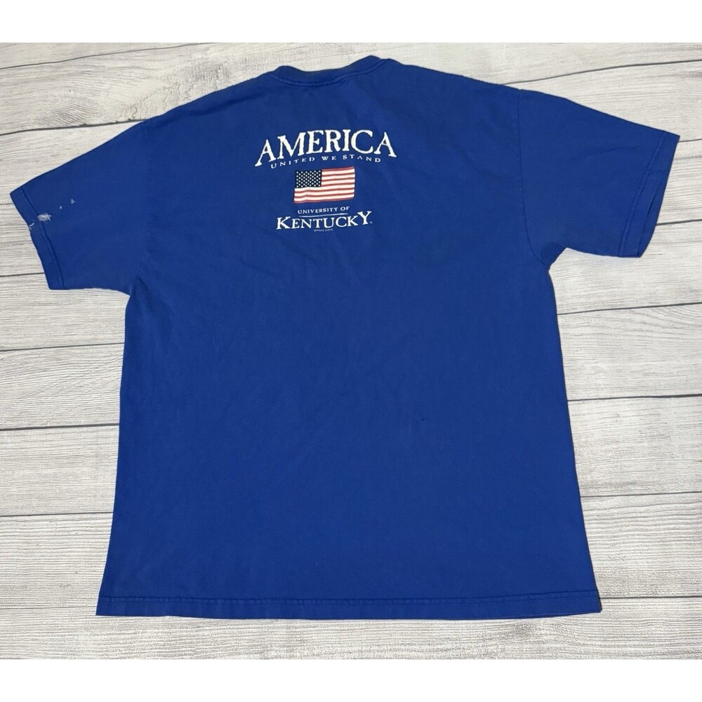 Vintage University Of Kentucky America United We Stand Flag T Shirt XL 90s